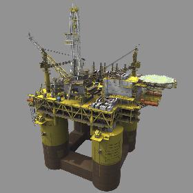 3D Real-time offshore oil rig model